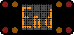 UK overhead motorway signal showing the word END, meaning the previous restriction no longer applies