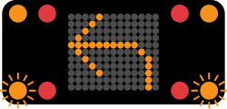 UK overhead motorway signal telling traffic to leave the motorway at the next exit