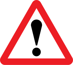 UK warning sign for other danger: a red-bordered triangle with a black exclamation mark