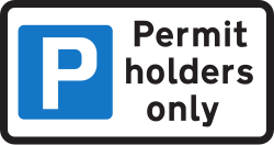 UK sign showing that parking is only allowed for permit holders