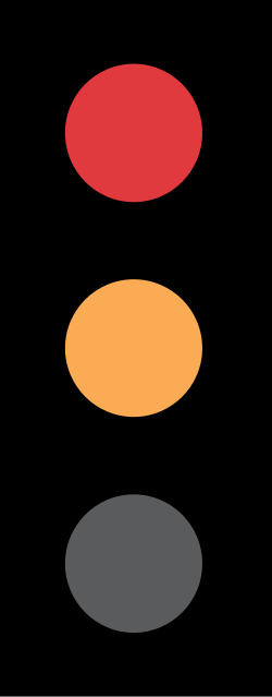 UK traffic signal showing red and amber lights together